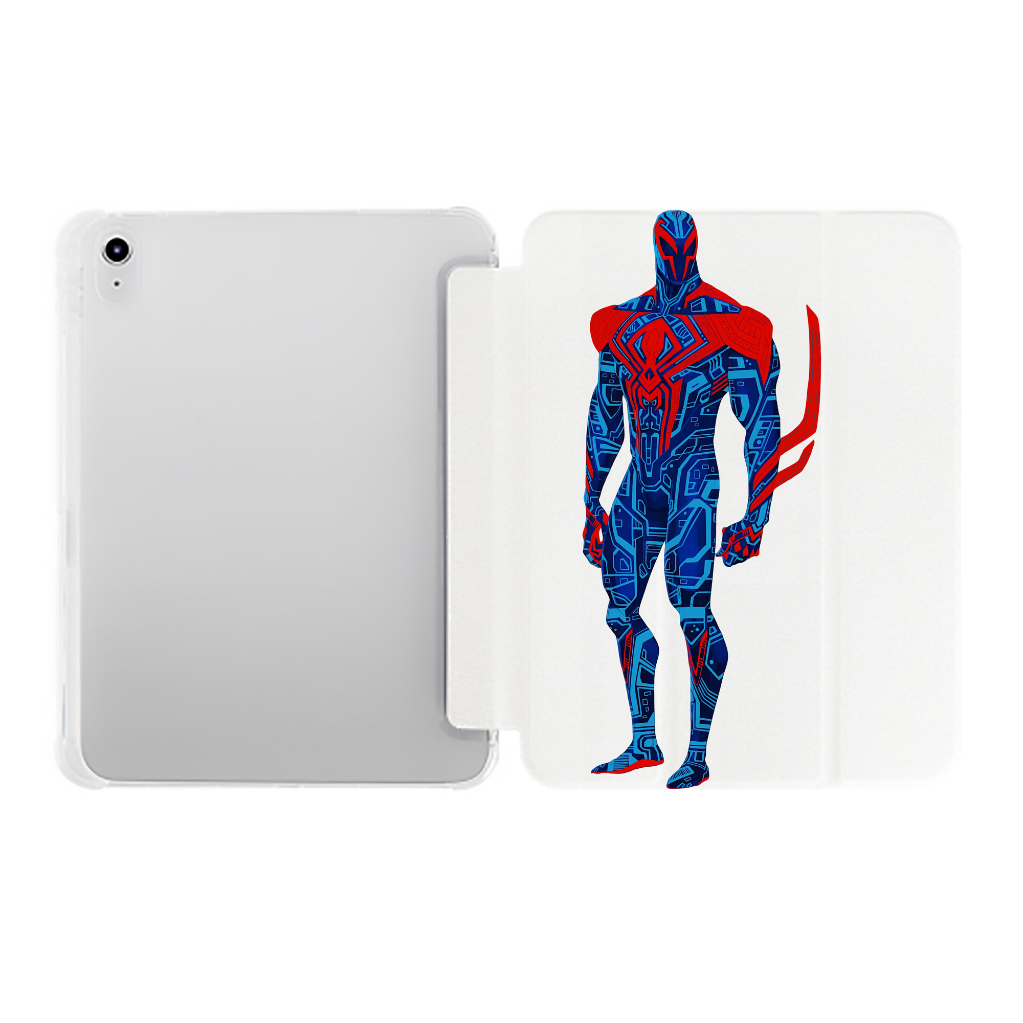 （画像用） Spider Man スパイダーマン IPad ケース ペン収納付き 三つ折りスタンド PUレザー×シリコン 対応機種9.5/10.5/10.9インチ